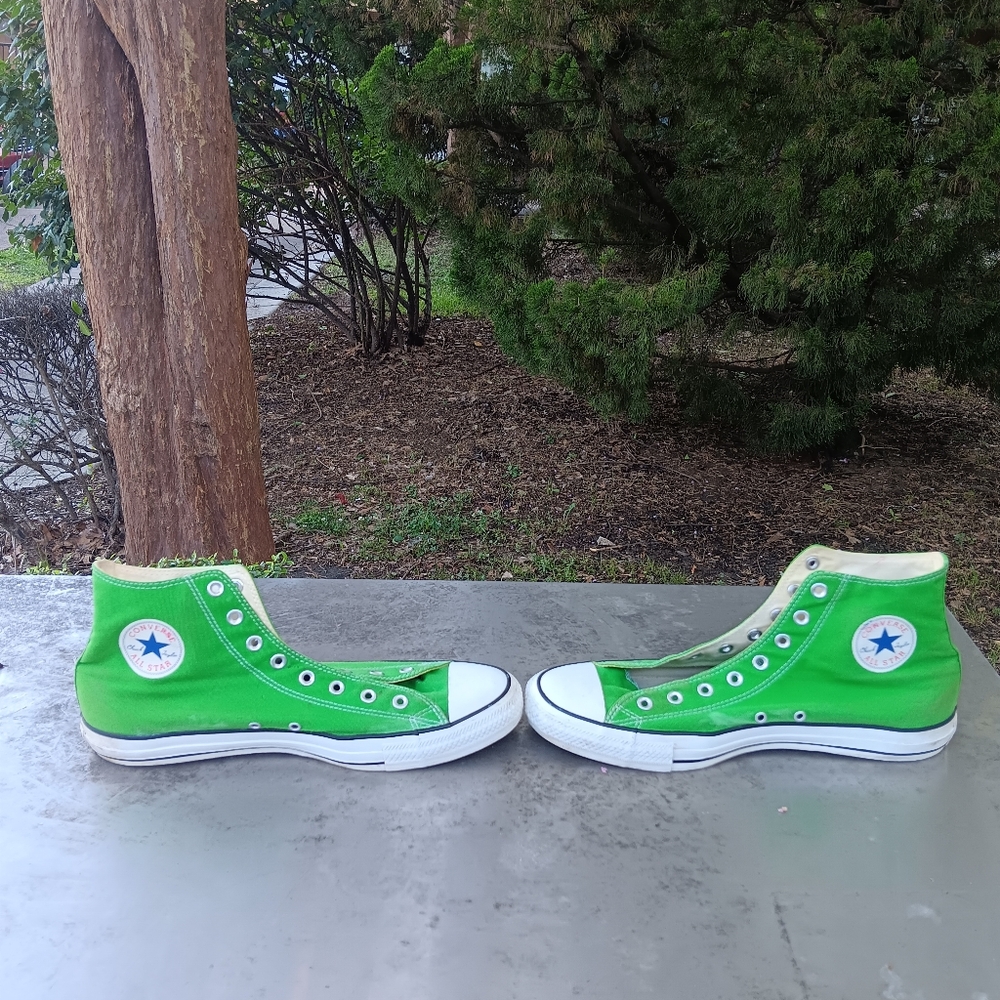 Converse Green and White High-Top Sneakers